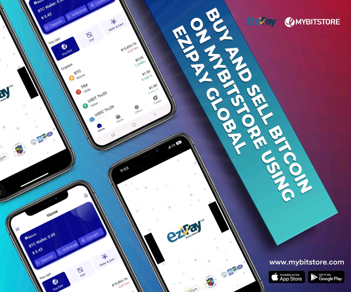 A new way of trading crypto 
#mybitstore📱🚀💙🌍 #ezipayglobal #buybitcoin