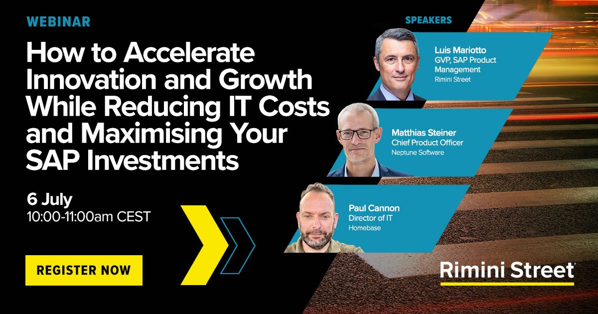 NeptSoft's tweet photo. Join Luis Mariotto, from @riministreet, @steinermatt from #NeptuneSoftware, and Paul Cannon, @Homebase_uk, as he shares his journey of transforming business processes with a digital and #lowcode platform alongside #SAP ERP.Β π
https://t.co/vmpBYvALfl https://t.co/QRxe3hf2Wg