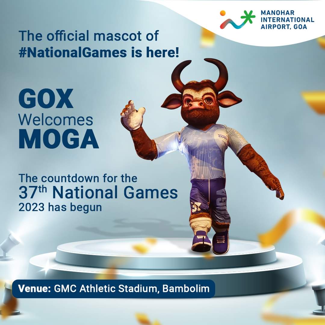 GOX welcomes the symbol of strength, power, and grace- MOGA, the official mascot of #NationalGames2023.

Let the spirit of games begin.

Delhi Airport RGIA - Hyderabad Goa Tourism Department

#miagoaairport #gox  #Nationalgames2023 #goa #Bambolim