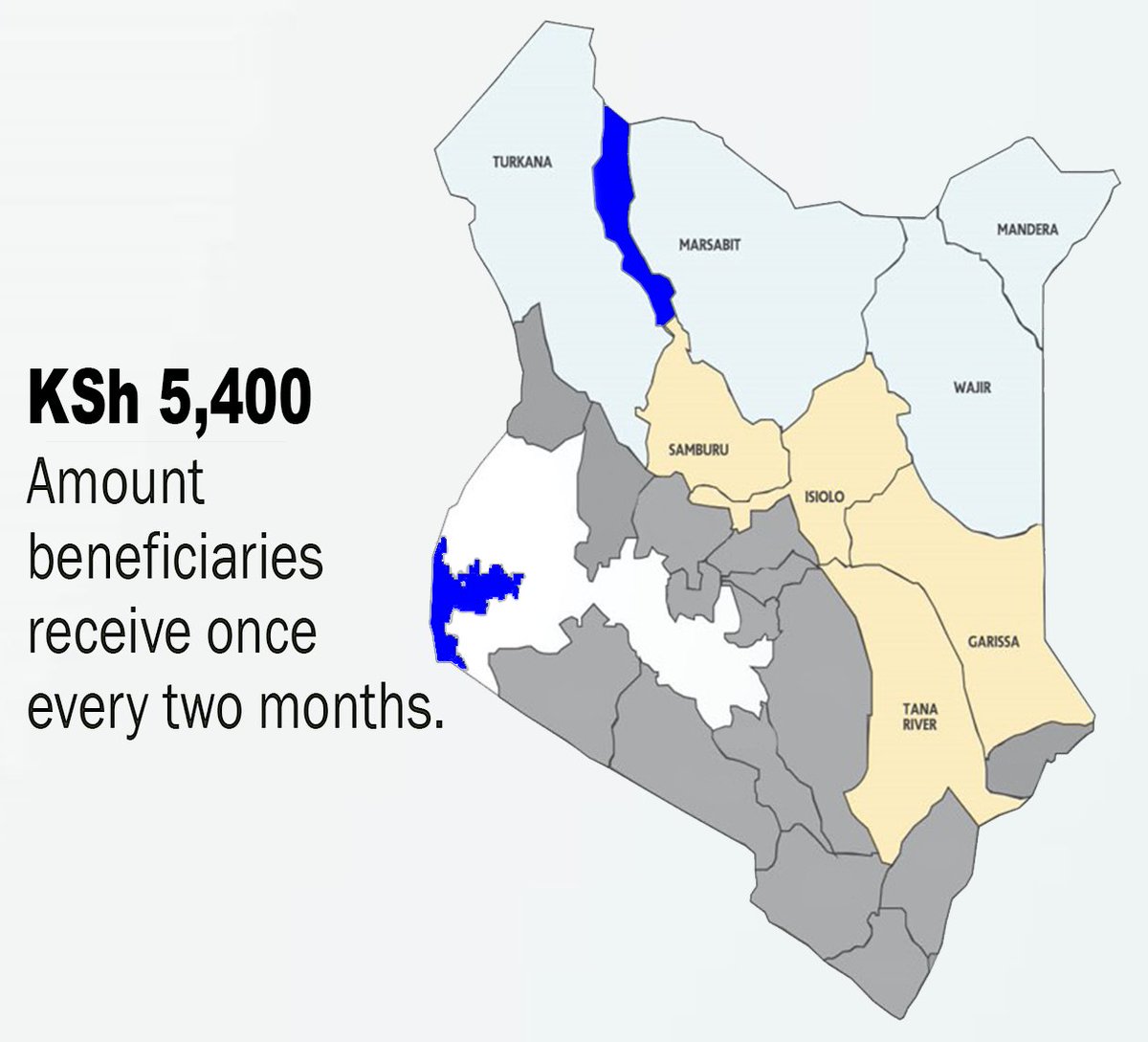 NDMA_Kenya's tweet photo. 1/ 
In the current payroll, Turkana has 37,355 beneficiaries, Mandera -20,353, Marsabit -19,117, Wajir -18,090, Garissa -7,172, Samburu -7,215, Tana River -5,937 &amp; Isiolo -4,571. @hsnp_kenya gives vulnerable households the means to cope with impacts of adverse shocks e.g drought. https://t.co/ZexnWPZszS