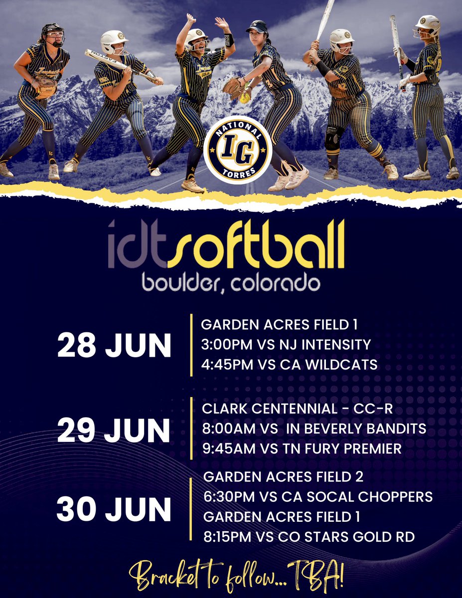 1 day til these girls hit the Colorado dirt! 💛💙#goldblooded #betheimpact #trusttheprocess #BoulderIDT #SummerNationals