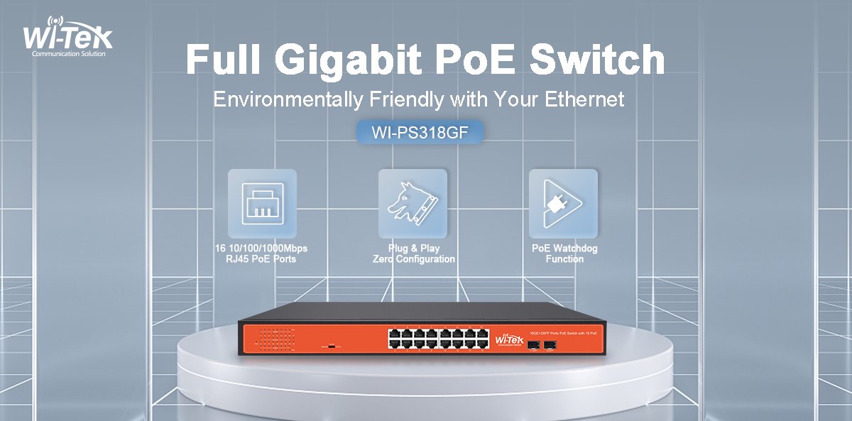 【WI-PS318GF】 
● 2 1000Mbps SFP Slots
● 802.3af/at PoE+ output with 150W power budget
● Smart DIP Switch: 250m Extend mode, Port VLAN mode

#WiTek #CCTVSurveillance #cctvinstaller #CCTVSecurity #CCTV #smbmarketing #WiTekswitch #network #switch #poeswitch #poe #gigabitswitch