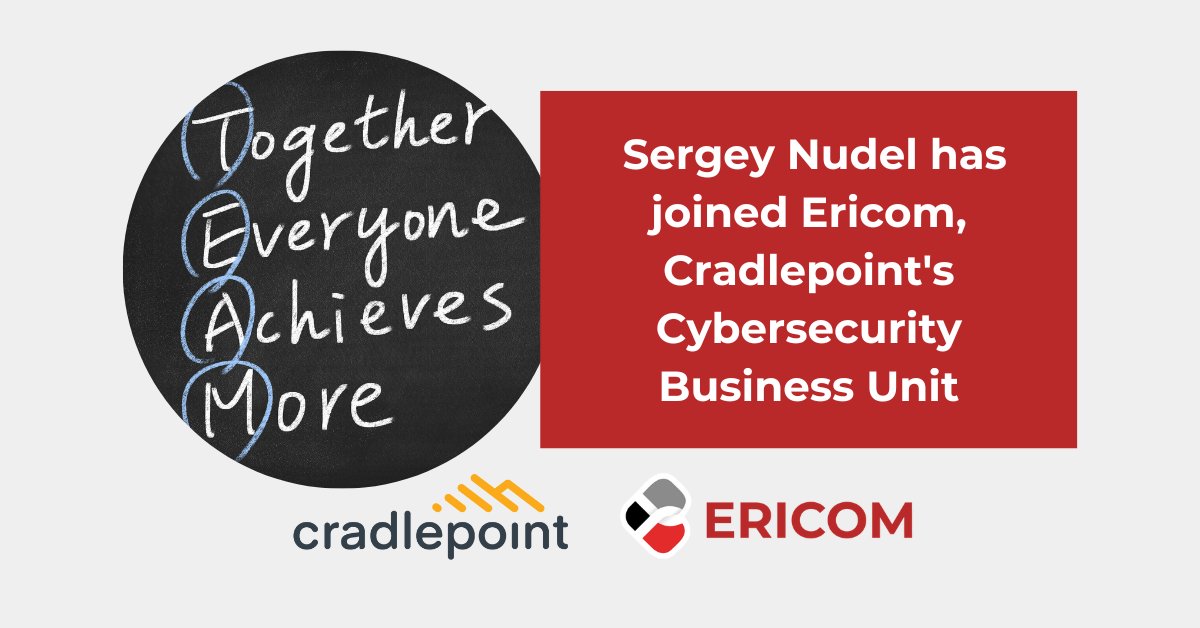 @Ericom_Software, the Cybersecurity Unit of @cradlepoint,  continues to grow as we focus on developing and delivering innovative #SASE and #ZeroTrust security solutions for enterprises. Join us in welcoming Sergey Nudel who joins the team as a Senior DevOps Engineer in Israel.