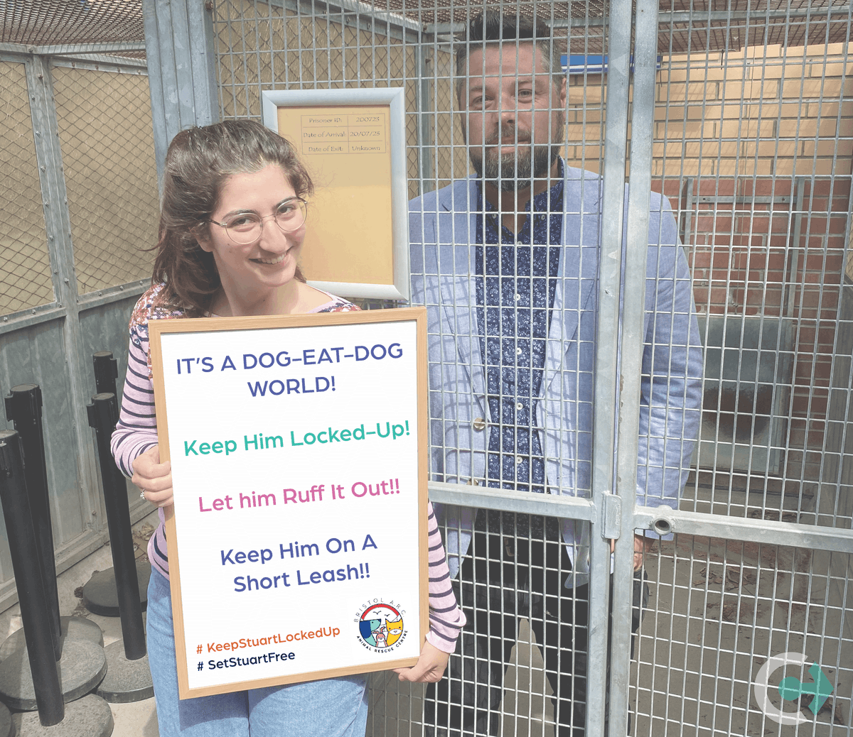 CalibroConsult's tweet photo. 🐾🔒🎉 Hilarious Fundraiser Alert! Watch Stuart Choak "Ruff It" in a Dog Kennel for Charity! 
📅 July 20 2023
🏢 Bristol Animal Rescue Centre
🔓 Can Stuart raise more funds than our office crew to escape?
💰 Donate now to keep him locked up!

https://t.co/6iAh9hk2zq https://t.co/siDpv7XBwv