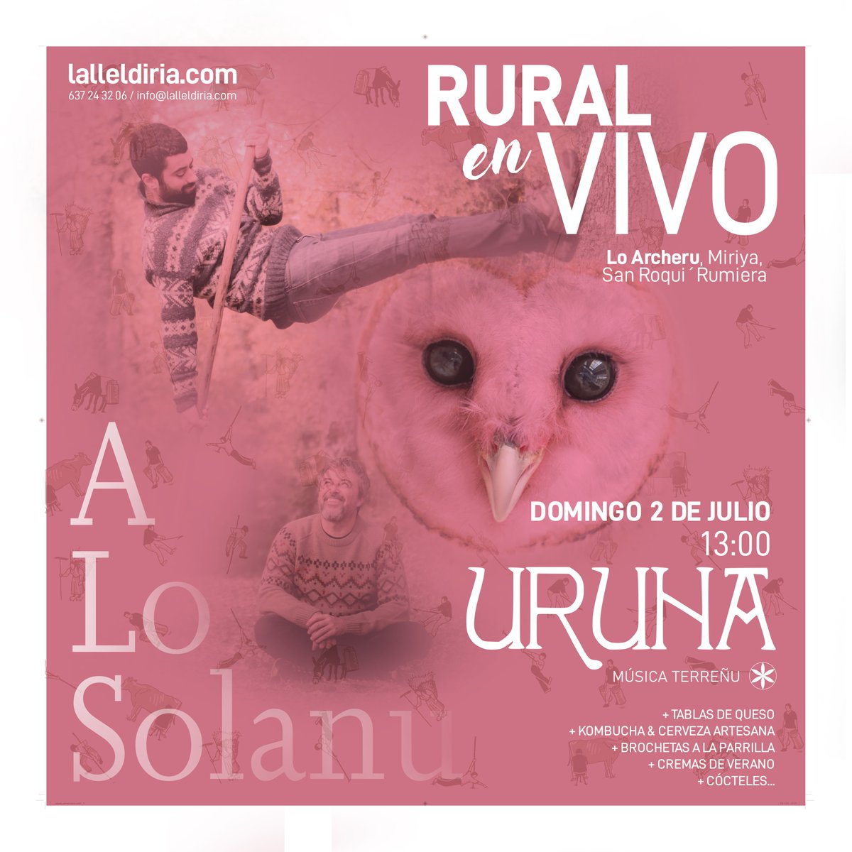 LaLleldiria's tweet photo. Este domingo comienza el ciclo #ruralenvivo y lo hace a lo grande con Uruna.
Mariu y Raúl son dos pedazos de referentes y Uruna es aire fresco procedente de lo más jondo del terreñu.
Aquí os esperamos!! https://t.co/Hy82zREw9w