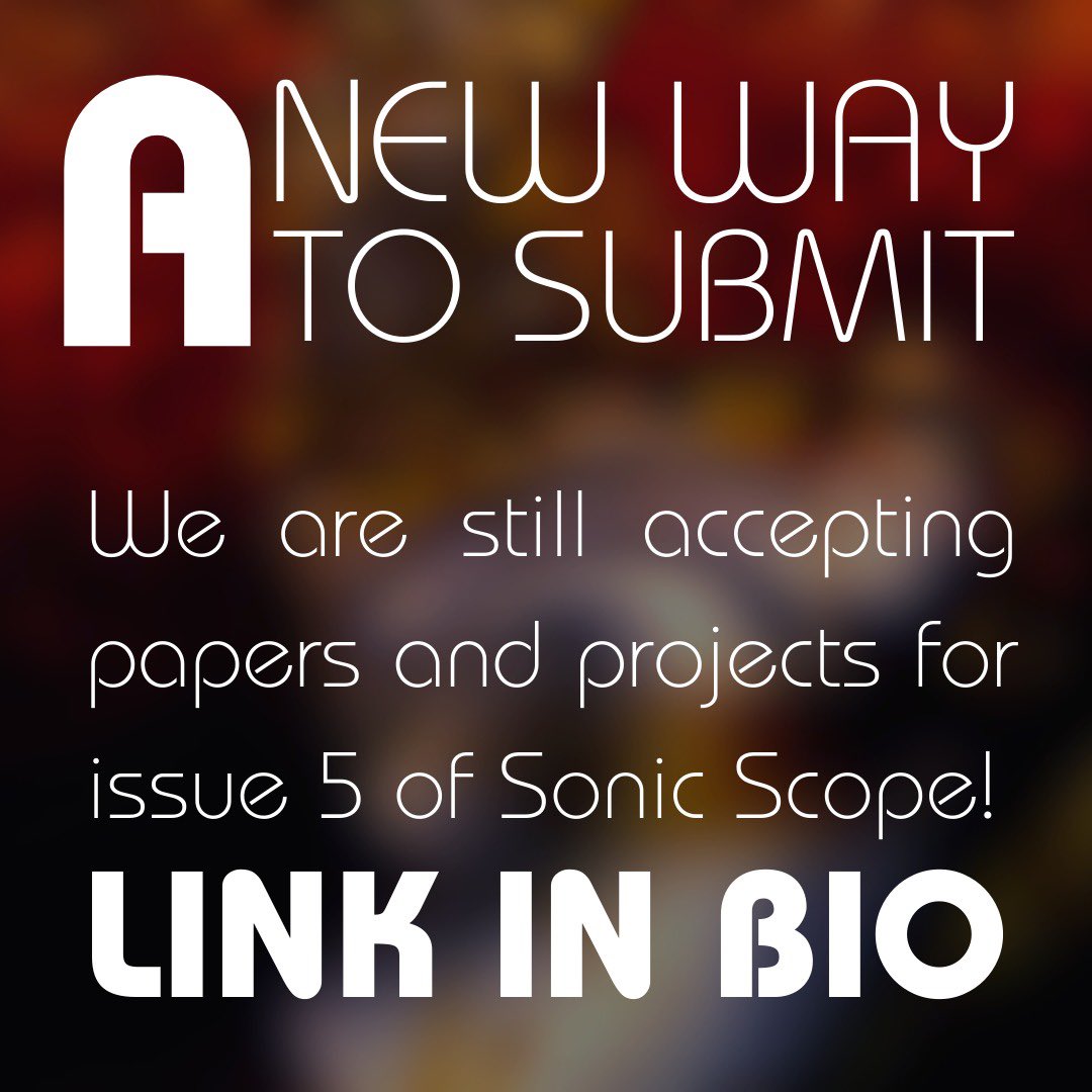 | ISSUE 5 - CALL FOR PAPERS AND PROJECTS | 

As production of Issue 5 continues, we have made it easier than ever to submit your papers and projects.

If you have a piece exploring audiovisual culture you can now submit via our new submission portal, link in bio.