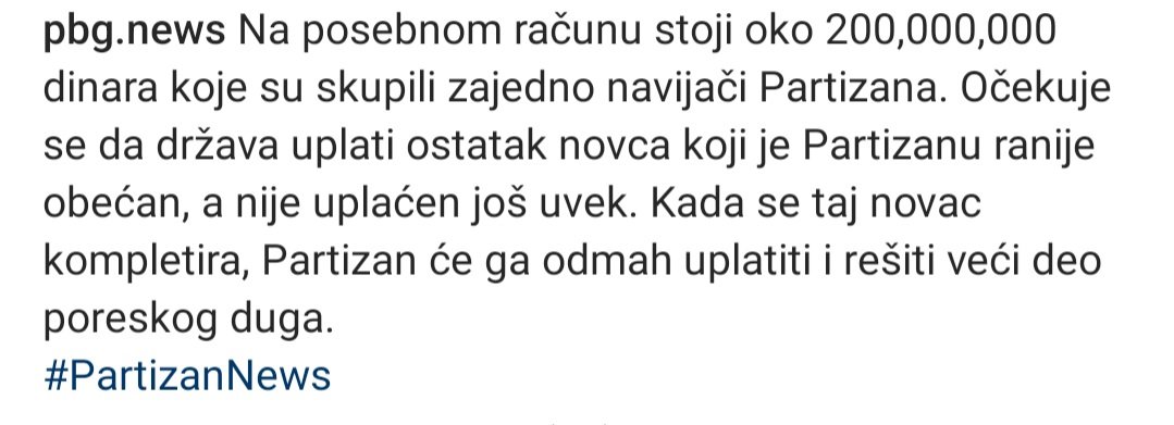 Drzava duplati pare da joj partizan uplati ono sto joj duguje.. Posteno nema sta.. 

#kkcz #czbg #kkp #czbg #kkpartizan #aba #abaleague #el #euroleague