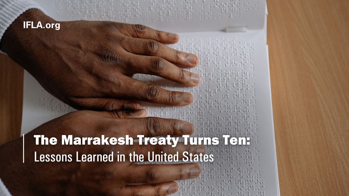 Today, the #MarrakeshTreaty turns ten!
On IFLA's Policy & Advocacy Blog, Kelsey Corlett-Rivera (U.S. @librarycongress ) discusses accomplishments and challenges in sharing materials for the visually impaired.

bit.ly/44gLj04