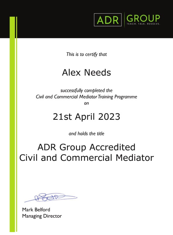 In April I joined seven other candidates on the ADR Group Civil and Commercial mediation course. As the only arboriculturist amongst a group of practising solicitors I was nervous but warmly welcomed.

I'm very happy to say I passed!

#mediation #arboriculture #expertwitness