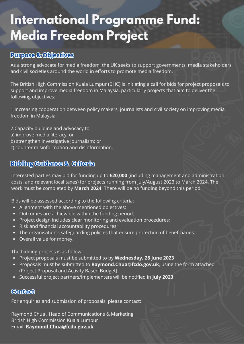 UK in Malaysia🇬🇧 on Twitter "Call for proposals for the 2023/24