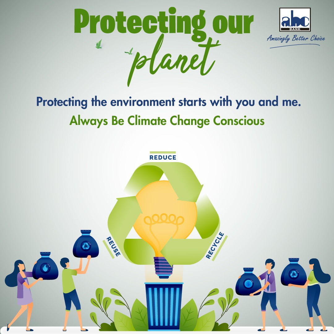 As ABC Bank we have adapted eco-friendly practices in our banking operations to mitigate climate related risks. #goinggreen