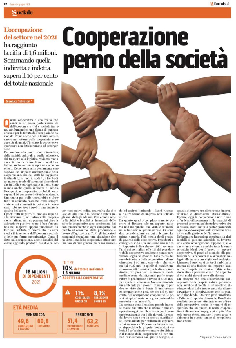 Su <a href="/ilriformista/">Il Riformista</a> di sabato 24 giugno <a href="/gsalvatori/">gianluca salvatori</a>  presenta il rapporto sulla cooperazione italiana di <a href="/Euricse/">Euricse</a> per fare luce su elementi positivi e spazi di miglioramento.