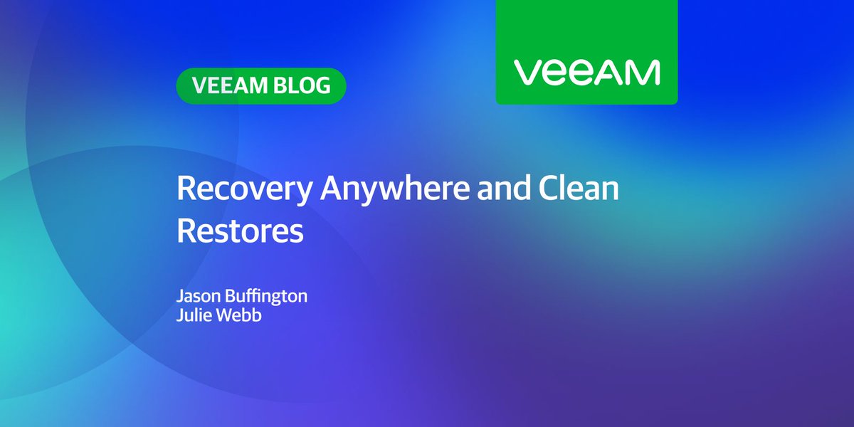Nicola Ferrini on Twitter "Recovery Anywhere and Clean Restores https