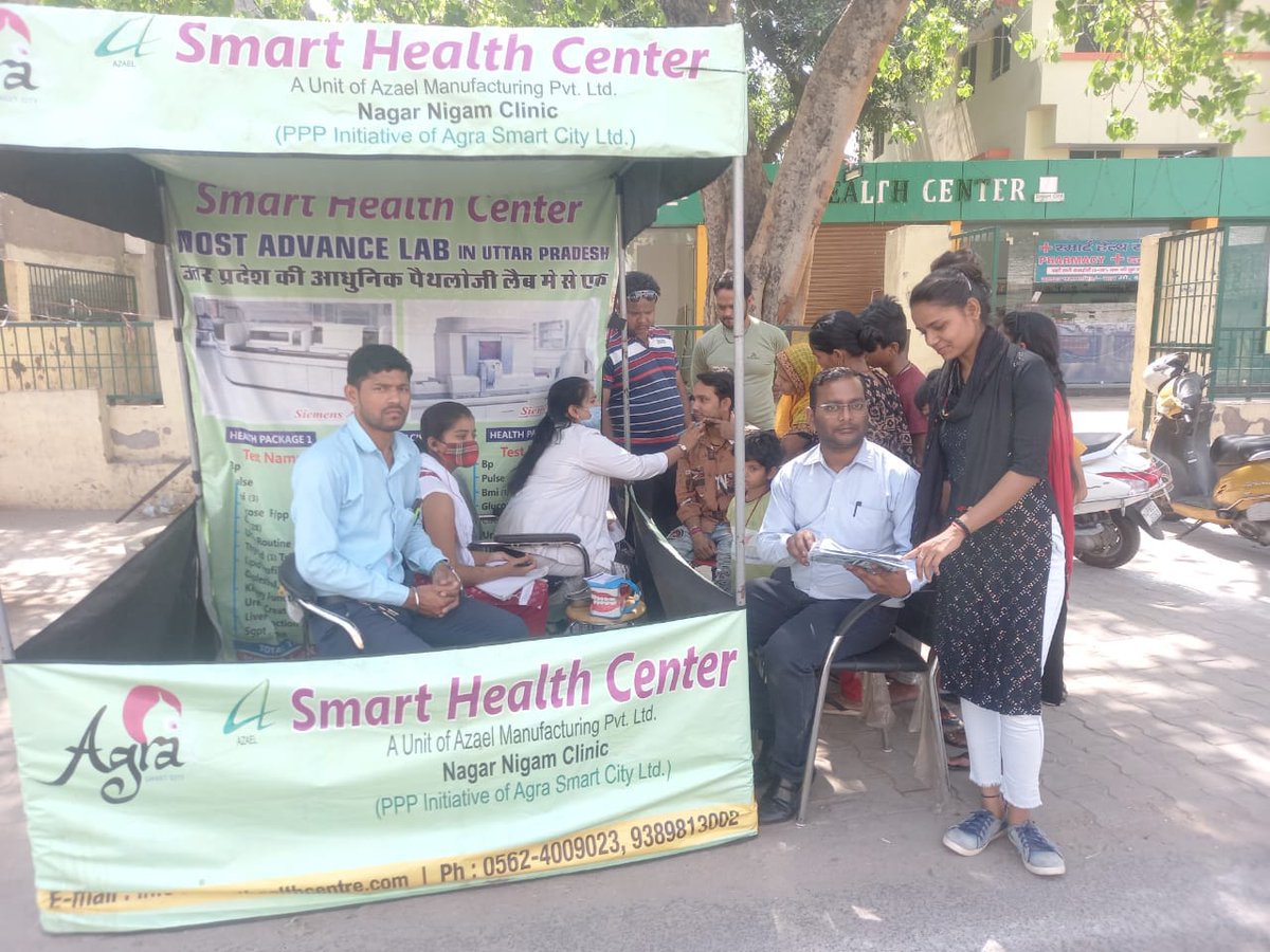 As a part of 8th anniversary of @SmartCities_HUA a health camp was organised at Gadha Pada by smart health centre of @smartcityagra
#8saal
#SmartCity
#SabkaBharatNikhartaBharat
#Agrasmartcity