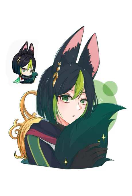 2個目〜ティナリくん  #リプきた原神のスタンプを自分の絵柄で描く