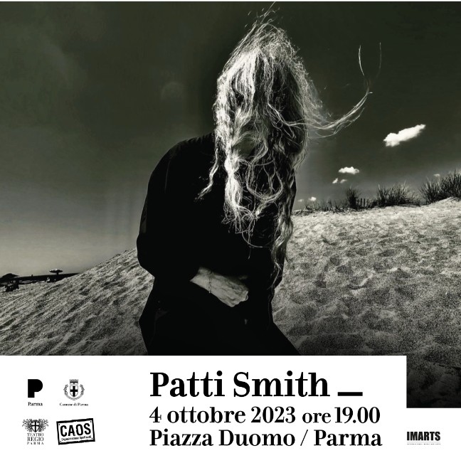 Patti Smith sarà a #Parma con un concerto unico ed emozionante nella prestigiosa Piazza Duomo. Appuntamento Mercoledì 4 ottobre alle 19.00 > tinyurl.com/56fyssxn

Biglietti in vendita nei circuiti ticketone, vivaticket e presso Arci Parma. Info 0521-706214.