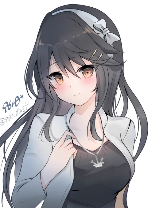 #ほっぺの斜線は可愛い  無いと駄目なくらい描くのがすきです(再掲榛名さん
