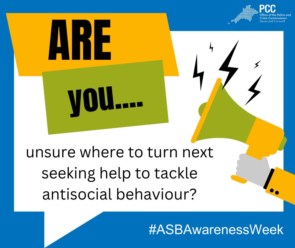 DC_PCC's tweet image. This #ASBAwarenessWeek we want everyone to know that if agencies aren’t dealing with it effectively you can seek further help. Find out more on the antisocial behaviour case review here: devonandcornwall-pcc.gov.uk/about-us/asb-c… #KnowYourRights #CommunityTrigger @resolveasb @asbhelp