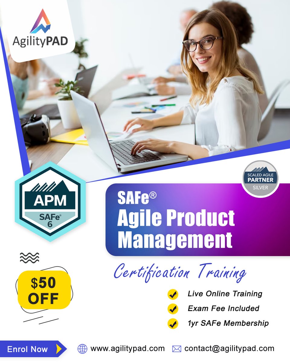 Boost your career with SAFe® Agile Product Management (APM) Certification.
✅ Get $50 OFF!

agilitypad.com/safe-agile-pro…

#safeagilist #Safe6 #agilecoach #agilitypad #productowner #productmanager #projectmanager #lean #scrummaster #scrumtraining #coaching #agile #career #APM