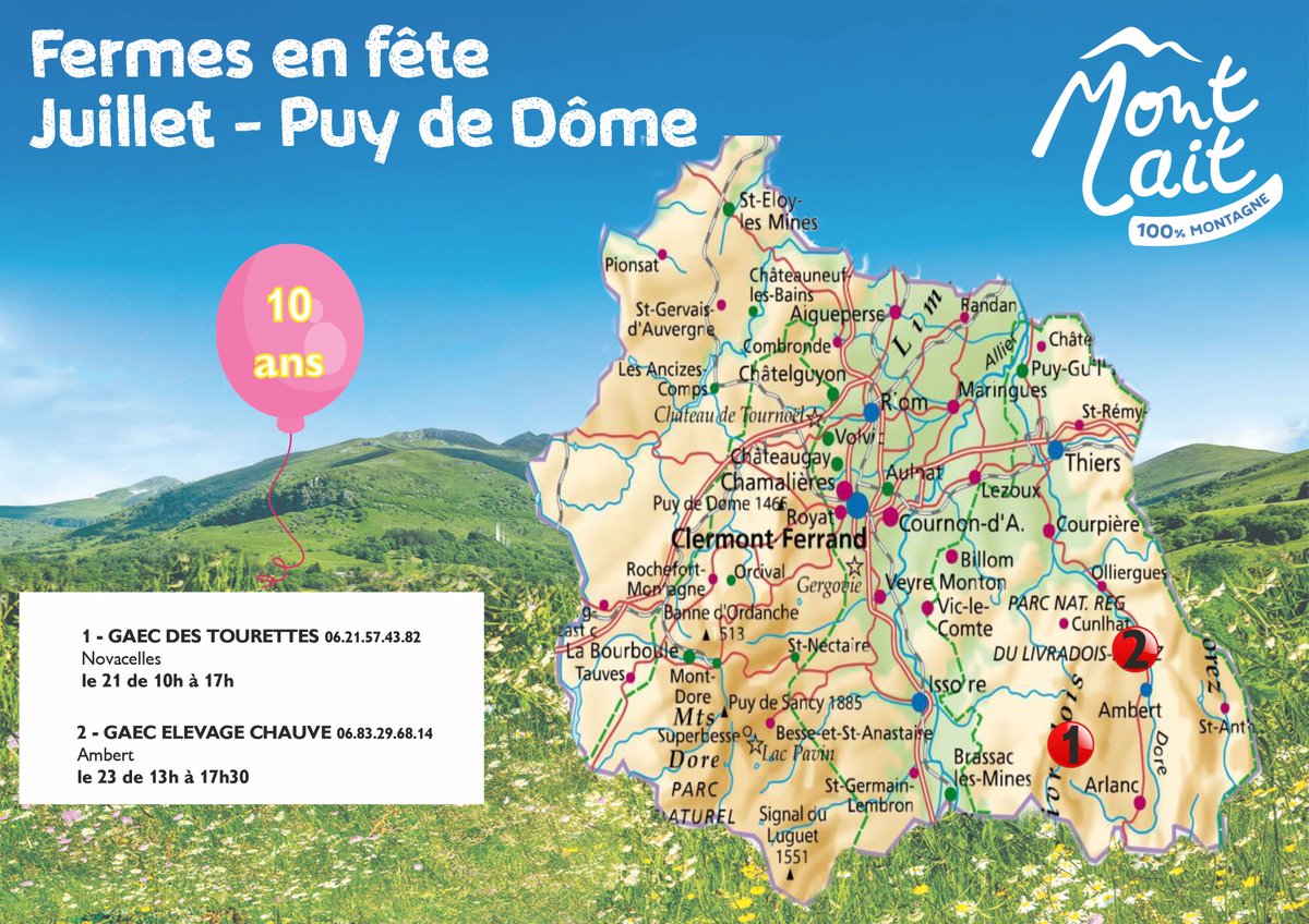 Fort du succès de l'opération Fermes Ouvertes Mont Lait 2022, les fermes Mont Lait ouvrent leurs portes pour la 3ème édition !
Cette année l’accent sera mis sur le lait avec l’anniversaire de la brique de lait crée il y a tout juste 10 ans !!