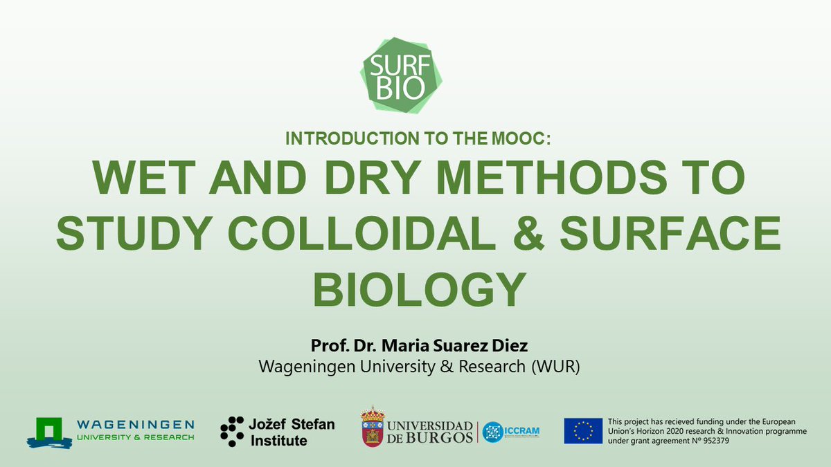 SurfBio_Hub's tweet photo. 🖥️The 2nd #MOOC is focused on "Wet &amp; dry methods to study colloid and surface biology", which consists of 7 chapters aimed at understanding how microbes interact with each other and with surfaces. 

▶️Watch the intro by @MariaSuarezDiez : https://t.co/eSPzleY5UY

#SURFBIOMOOCS https://t.co/C2ls13CtDF