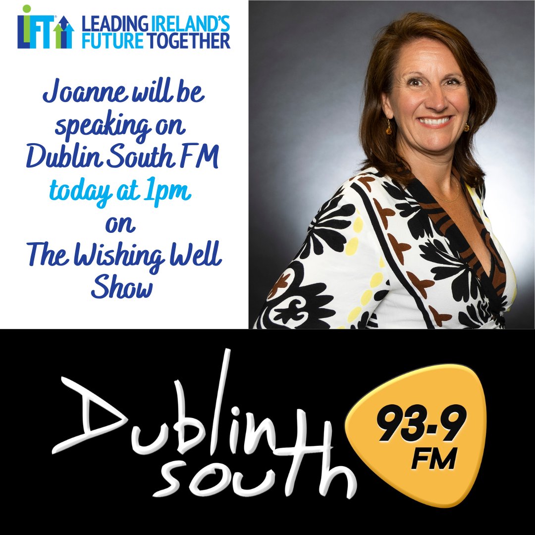 Today at 1pm @JoanneEntAcad will be on #TheWishingWell with @jilliangodsil on @DublinSouthFM speaking all things LIFT, #youthleadership and the great work being done in @leo_dlr and @SandyfordBID areas. Have a listen and let us know what you think - bit.ly/DublinSouthInt…
