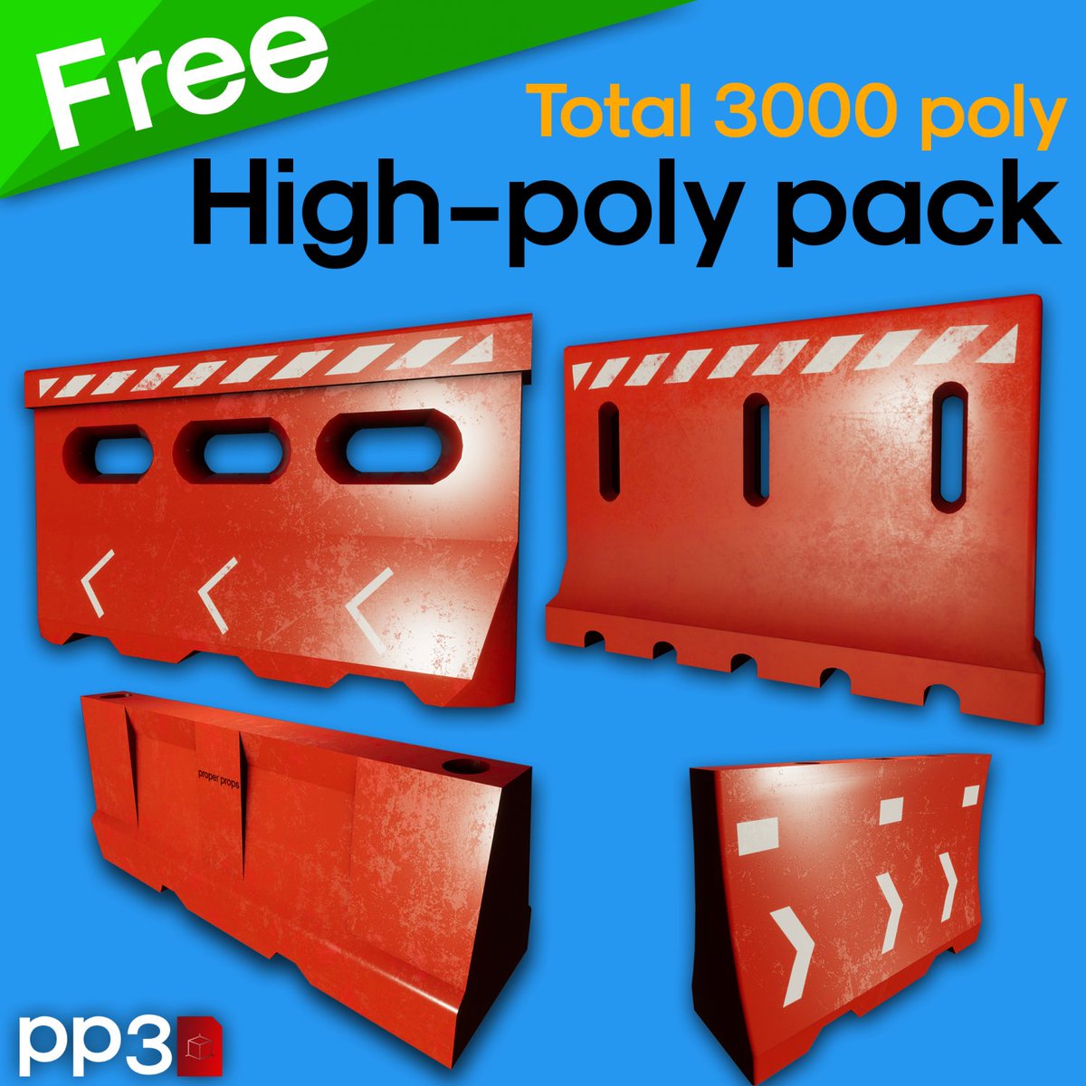 Plastic construction barriers high poly Free Low-poly 3D Model
3dexport.com/free-3dmodel-p…

[FREE ASSET] - HIGH_POLY version

This file includes 4 diffrent types of construction/road barriers that can be used in games

#Plastic #construction #barriers #highpoly #Free

@3dexport