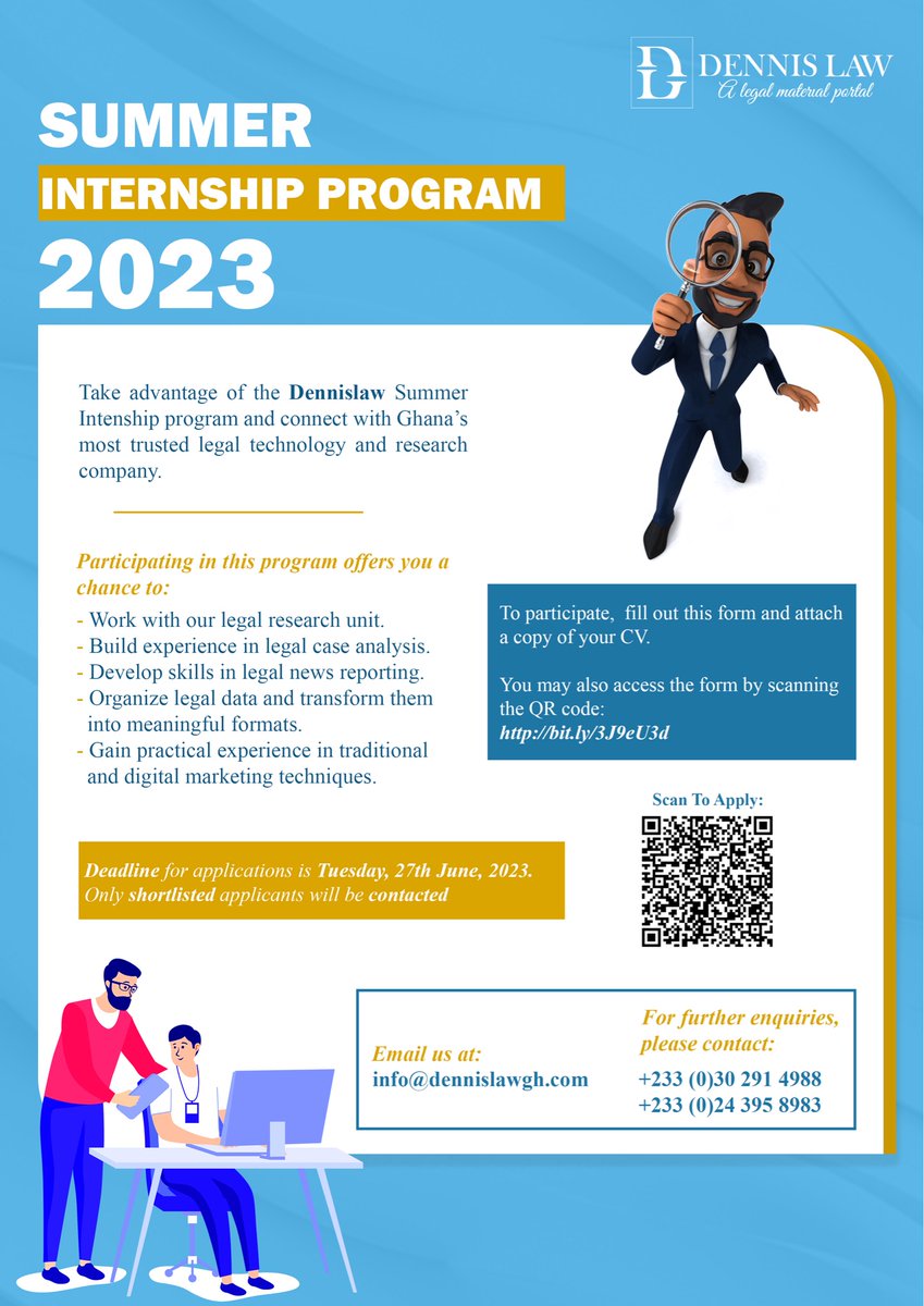 dennislaw_ghana's tweet image. Applications end today. Have you sent yours yet? 
Visit forms.gle/p5MkCveyjq2czL… to apply