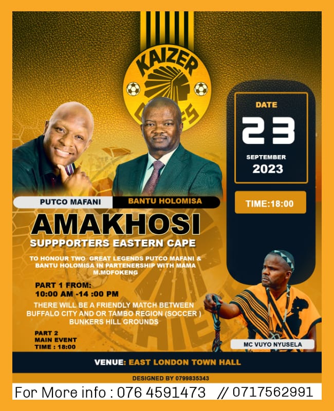 Amakhosi supporters Eastern Cape to Honour Two Great Legends @PutcoMafani and @BantuHolomisa