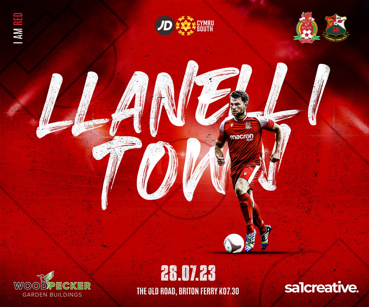 2023/24 KICK OFF!
On Friday 28th July the @CymruLeagues South 2023/24 season kicks off with a bang! The Reds welcome Llanelli Town for a thrilling season opener at the Old Road  ko7.30 - Season Tickets now available! bflafc.com #LetTheGamesBegin #RedsUnite #IAmRed