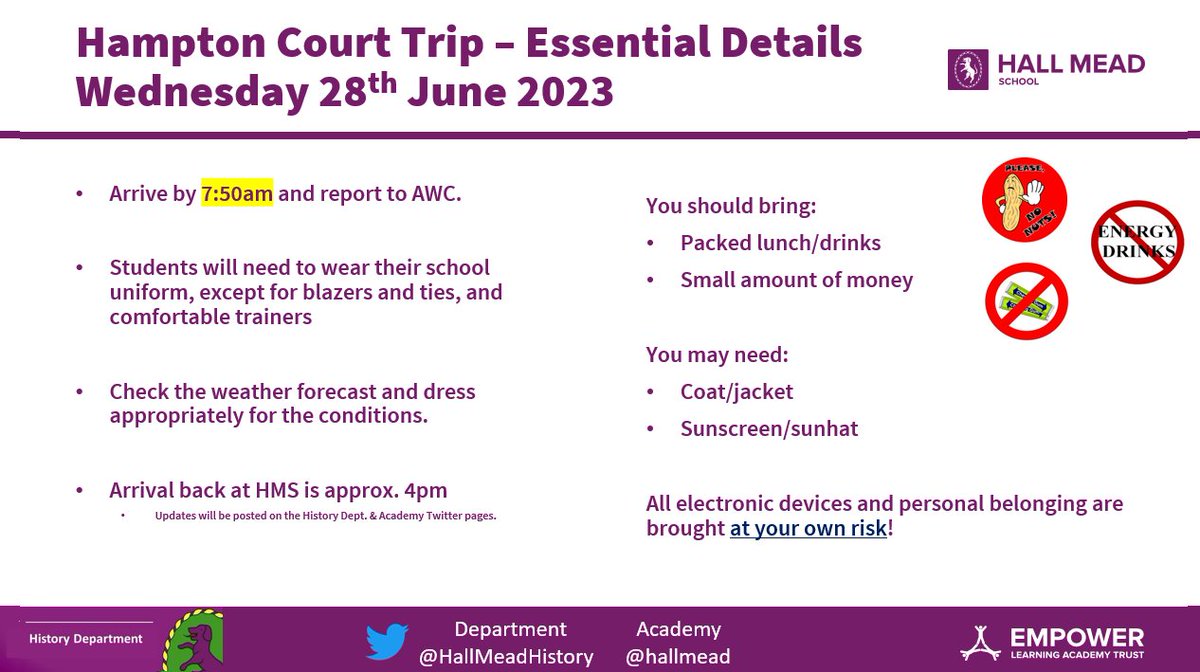 Hall Mead History on Twitter "HAMPTON COURT TRIP Please find a