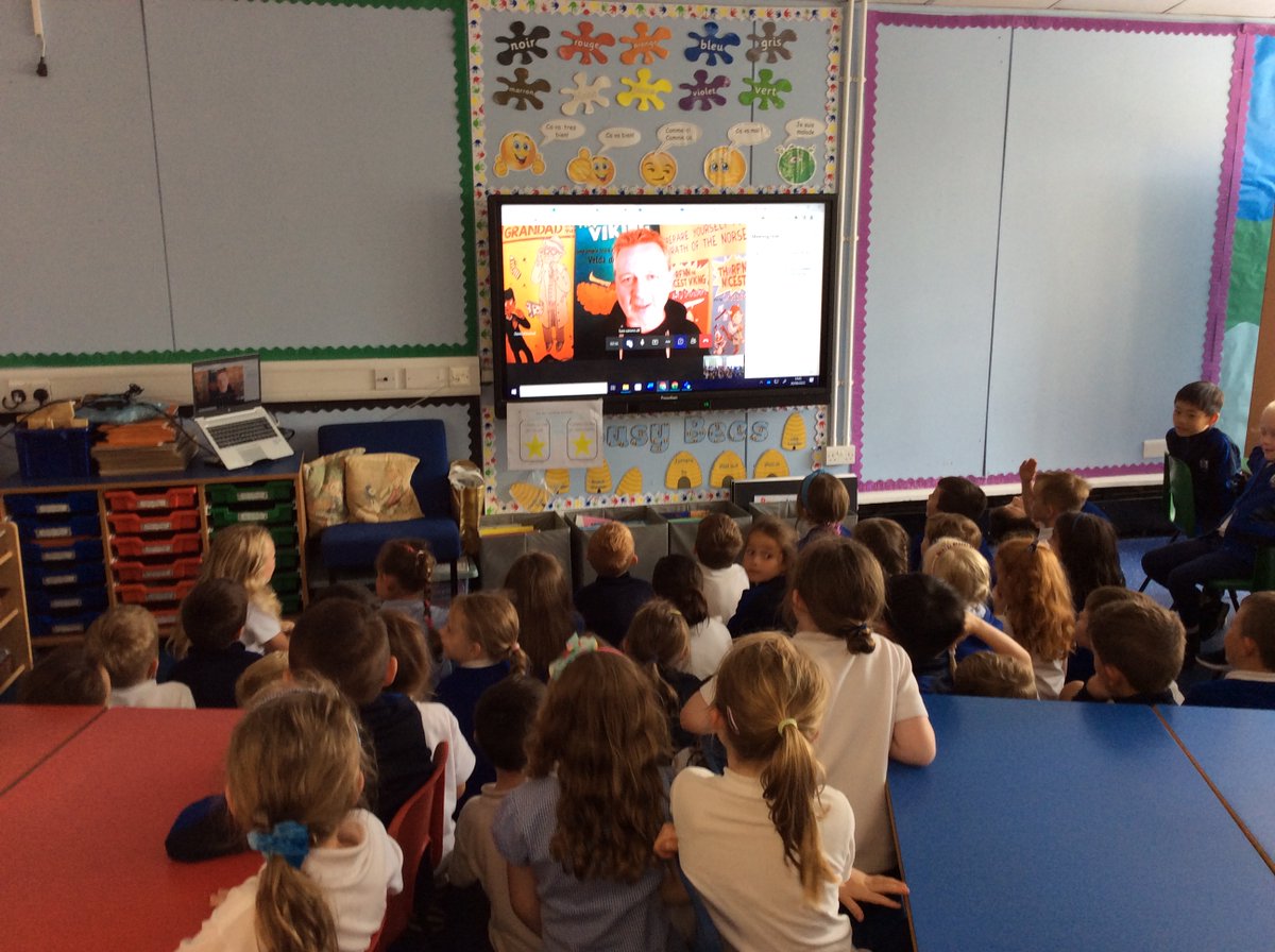Primary 2 and Primary 2/1 had a fantastic afternoon participating in a question-and-answer session with the author, David MacPhail ( <a href="/DMMacphail1/">David Macphail</a>). They learned lots of interesting facts about Vikings, being an author and writing books.