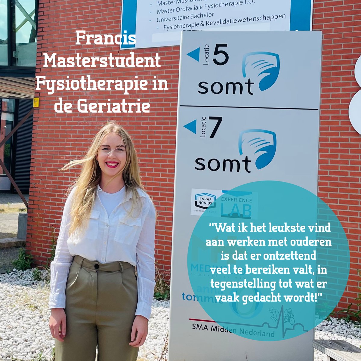 SOMT_UoP's tweet image. Deze vrolijke masterstudent heet Francis Louter.
''Fysiotherapie in de Geriatrie is uitdagend en door middel van de masteropleiding kan je een waardevolle rol vervullen binnen de ouderenzorg!’’ 🙌

#master #somt #university #gezondheid #geriatrie