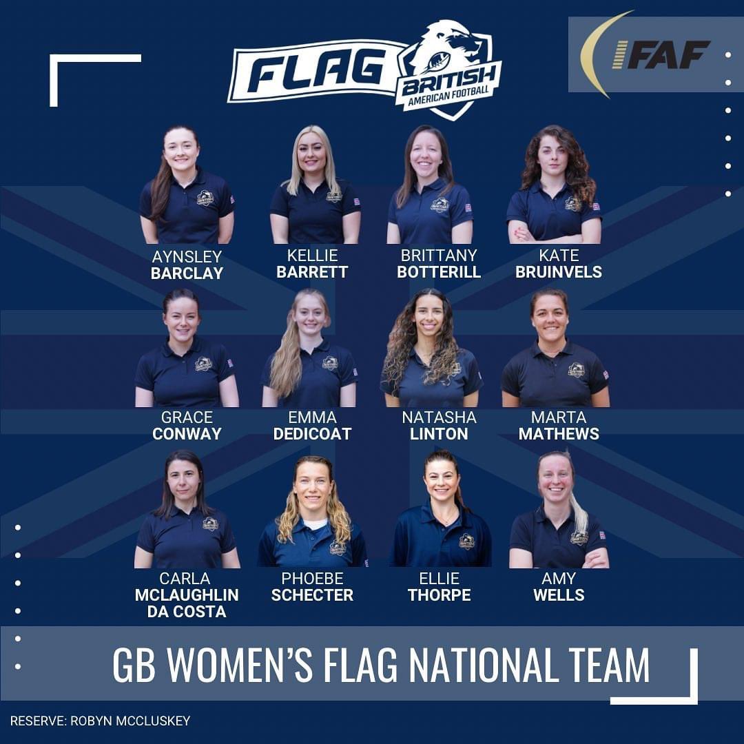 Congratulations to all the women for making the Great Britain team ahead of the European Championships in Limerick, Ireland this August! 🇬🇧🏈