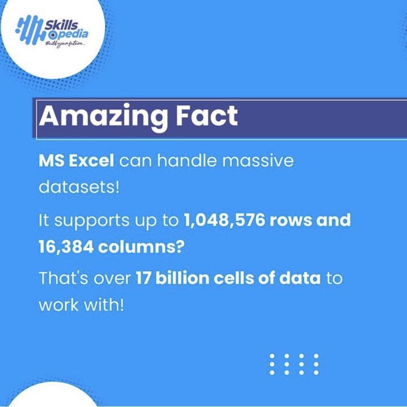 skillsopedia's tweet image. “Excel: The ultimate wizard that turns numbers into valuable insights!”
.
.
.
.
.

#excelfacts #numberninja #datamagic #spreadsheetsuperpowers #excelwizardry #datadrivendecisions #numbercrunching #excelinsights #datamastery #excelmagic #spreadsheetskills #dataanalysis #exceltips