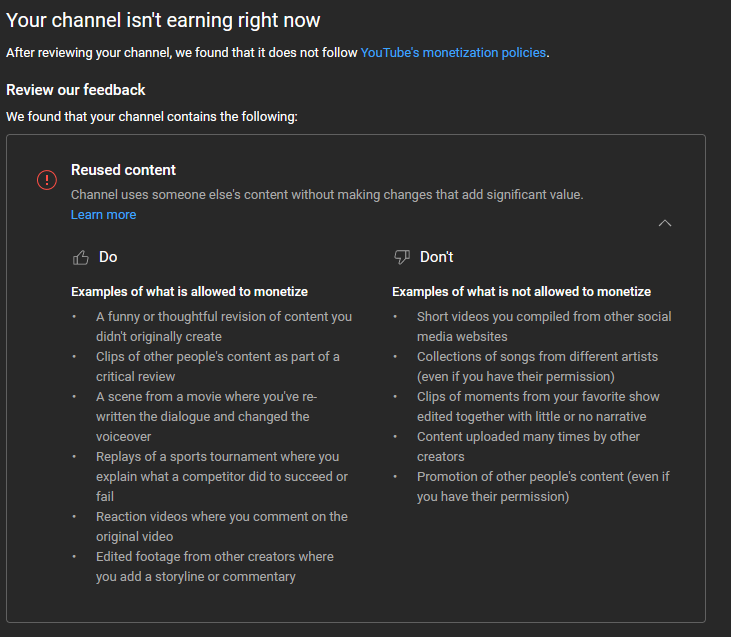 AGuyOnThe_Net's tweet photo. Hey @TeamYouTube, all of my videos are transformative and I've never just straight up uploaded someone else's content before. How exactly is this a thorough review when a single look at my channel will show I've never done what I've been accused of? https://t.co/uSj1Rl8KNN