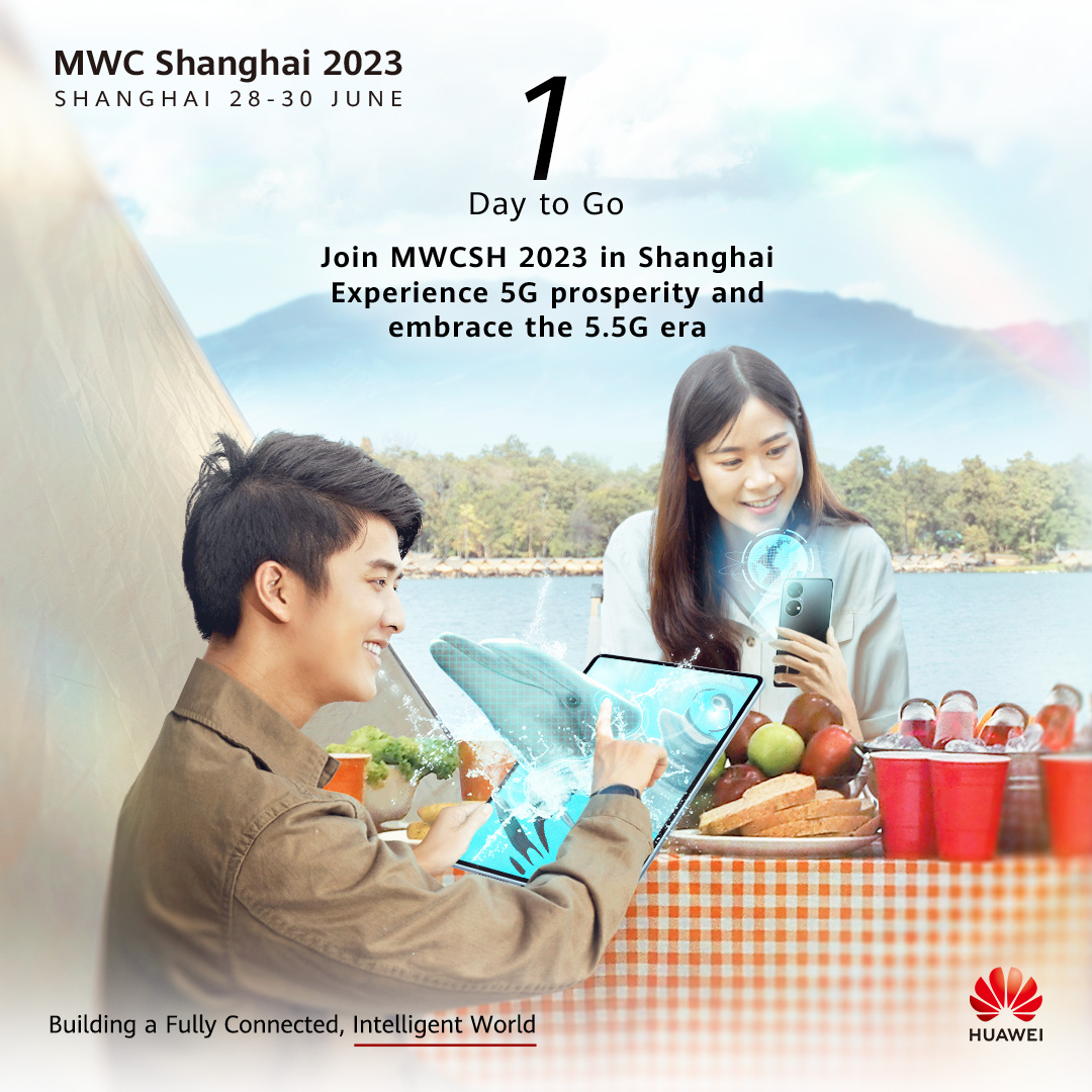 Just 1 day till #MWC23 Shanghai with #Huawei! Discover how 5G's acceleration drove industrial digitization and helped operators seize new opportunities and growth. Explore 5G prosperity and be a part of the journey to a 5.5G era today: tinyurl.com/bdzb97wj #BetterTogether