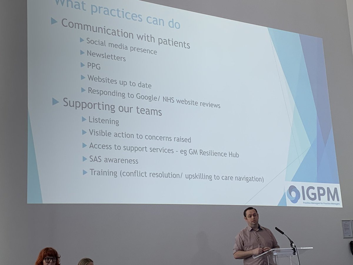 Prevention is better than cure, says practice manager Mike Neville in an emotional session about patient abuse levelled at surgery staff at our Management in Practice event in Manchester. #managementinpractice #KeepYourPracticeSafe #Ifidieitwillbeyourfault #@TheIGPM