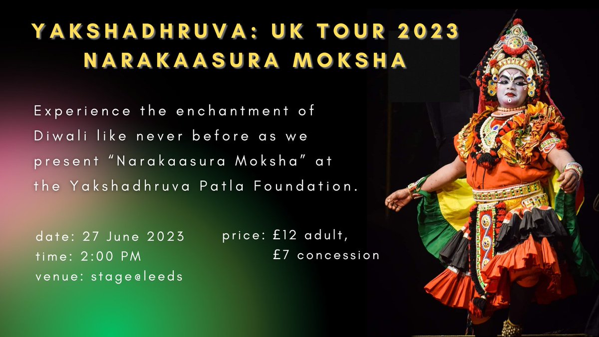 Experience the enchantment of Diwali like never before as we present “Narakaasura Moksha” at the Yakshadhruva Patla Foundation. Join us on this remarkable journey through time and immerse yourself in the vibrant world of Indian mythology and folklore.