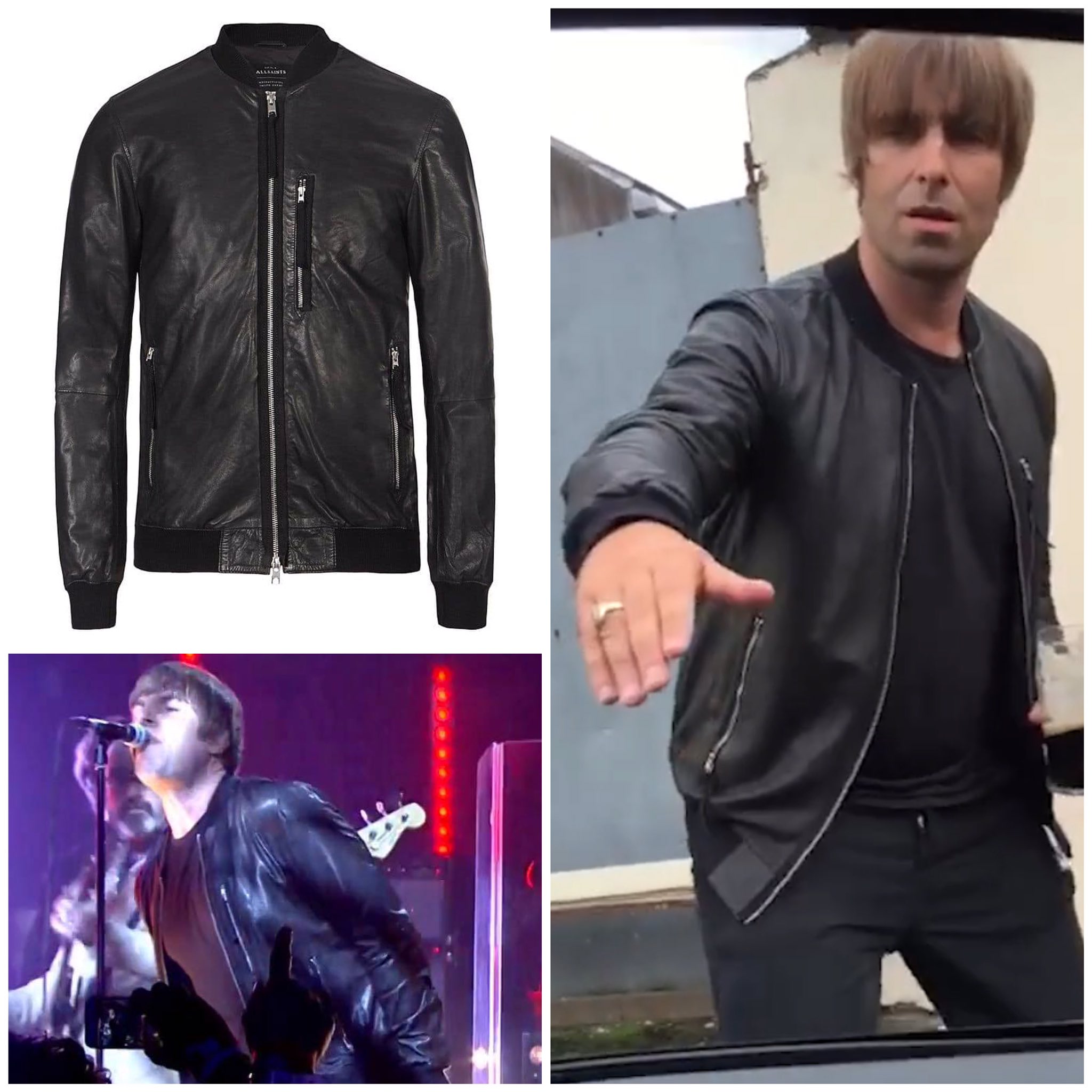 Liam Gallagher Wears on X Liam Gallagher wears AllSaints Blenham Leather Bomber Jacket https t uOl1RHcKPU X