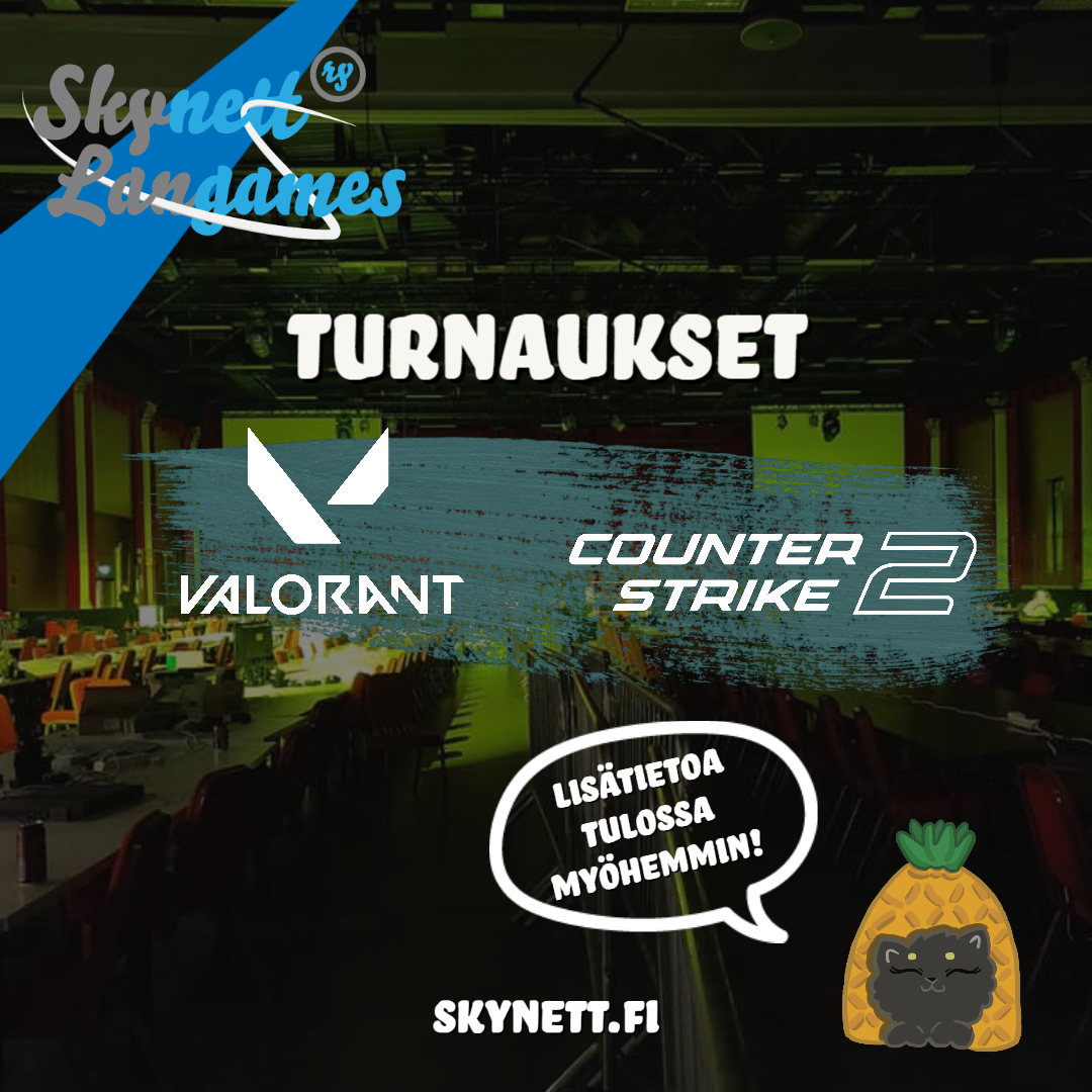 FPS fanit hoi! Syksyn Skynettien ensimmäiset kompot on nyt tiedossa! 
Mukana perinteisesti Counter Strike, sekä kävijöiden toiveesta uutena pelinä Valorant. Lisätietoa kompoista ja ilmoittautumisesta julkaistaan pian. 
#lanit #skynett #skynettlangames #esports #imatra