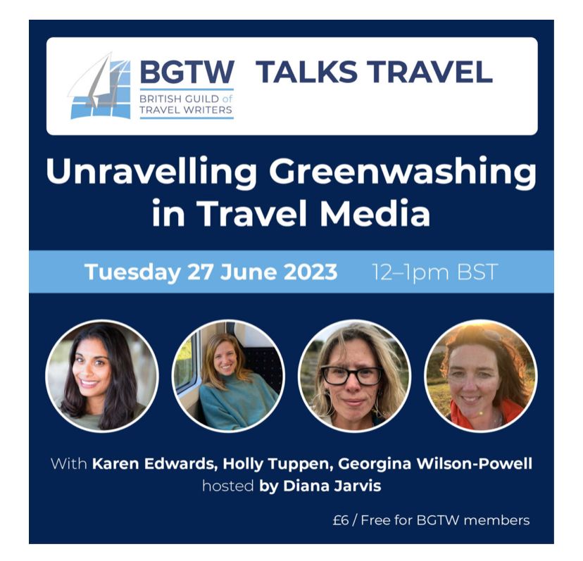 Still time to sign up to today's BGTW Talks Travel webinar on unravelling greenwashing in travel media, led by our very own sustainability lead, <a href="/Diana_Jarvis/">Diana</a> 👇🏼♻️ bgtw.org/product/unrave…
