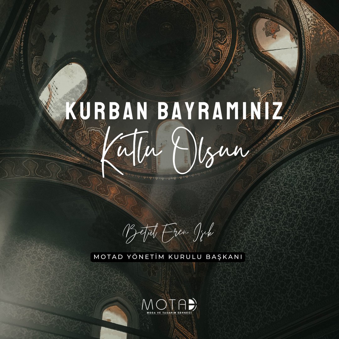 MotadTr's tweet photo. Kurban bayramınız, sevdiklerinizle beraber huzurlu ve mutlu bir şekilde bir araya gelerek anılar biriktirdiğiniz bir bayram olsun.🌺
Betül Eren Işık
MOTAD Yönetim Kurulu Başkanı
#kurbanbayramı #mutlubayramlar #MOTAD https://t.co/vfBRLjKIsn