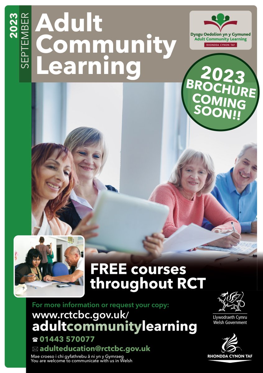 Learn_RCT_Dysgu's tweet photo. #2023Brochure #ComingSoon #AdultCommunitylearning https://t.co/02ZuGkZgE0