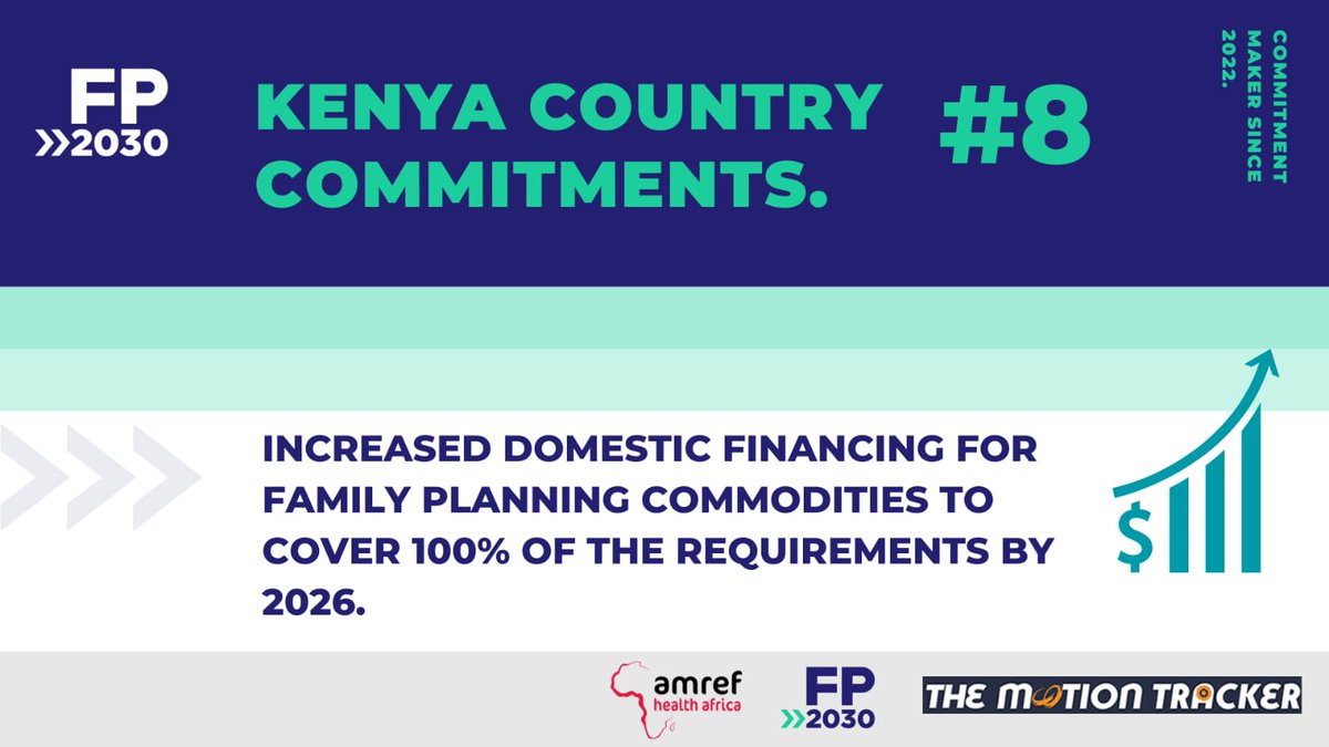 Governments need to progressively increase health sector financing as per the Abuja declaration by 2030. This will enable the country to cover the cost of implementing Universal Health Coverage &amp; gradually increase financing of family planning commodities from domestic resources