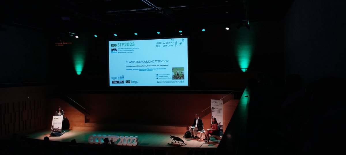 2nd Day: @ecoSTP2023 #6thIWA International conference! N& P recovery, digitalization, modelling and more technical sessions have been preseting. @LEQUIA_UdG @UFCEspanol @girona_cat @UdGIMA https://t.co/hrCjWpw0yC