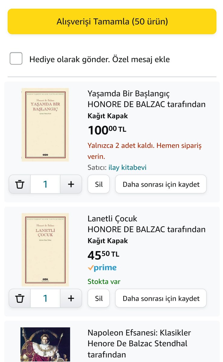 Balzac abim de amma yazmış yaw... Neyse amazon indirimlerini  beklemedeyiz 🍀☘