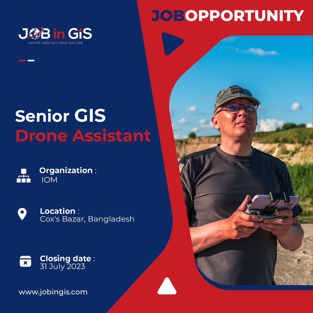 #jobingis : IOM is hiring a Senior GIS/Drone Assistant
📍: Cox's Bazar, #Bangladesh 

Apply here 👉 : jobingis.com/jobs/senior-gi…

#Jobs #jobsearch #cartography #Geography #mapping #GIS #geospatial #remotesensing #gisjobs #gischat #Bangladeshi