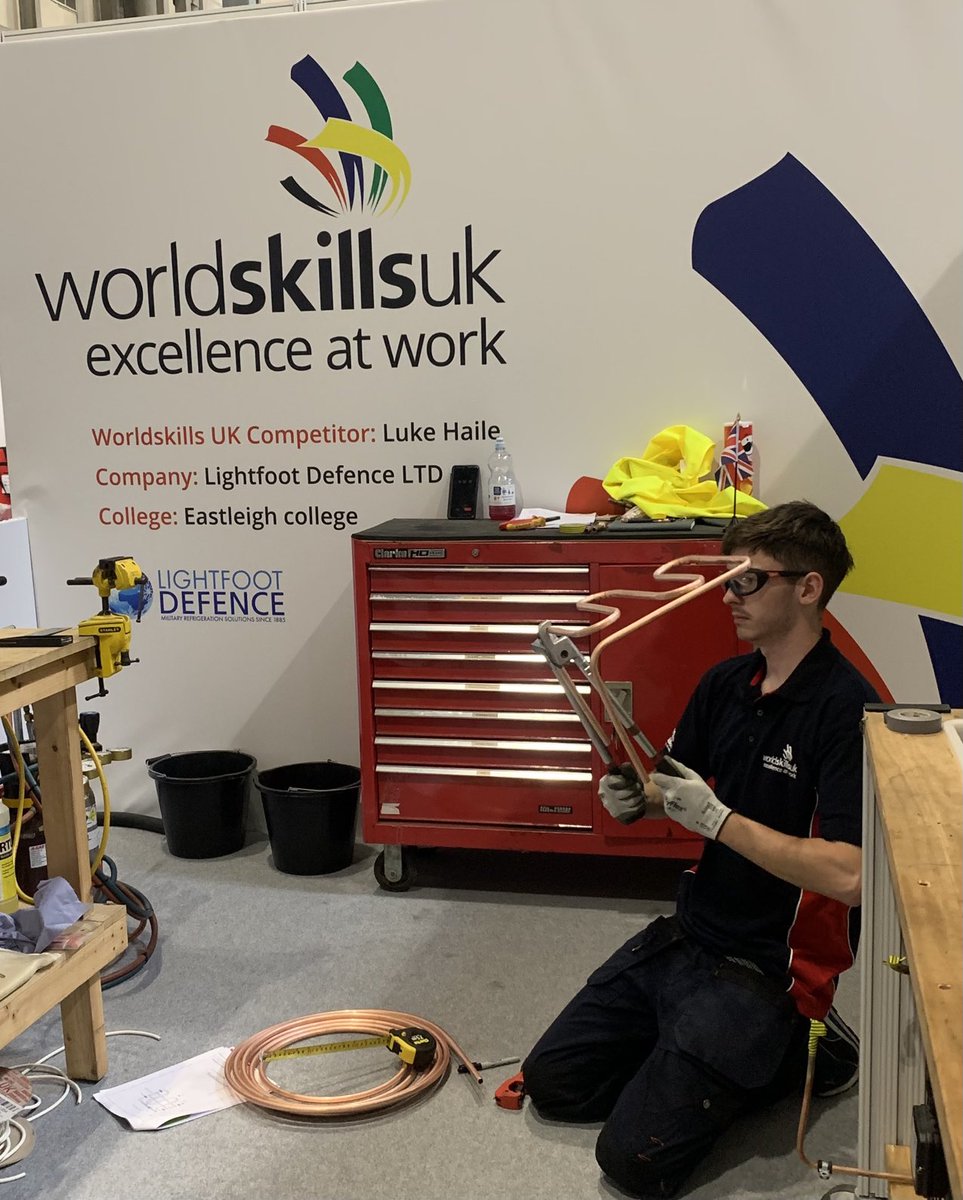 ⁦<a href="/worldskillsuk/">WorldSkills UK</a>⁩ Luke Haile in training ⁦@Installer_Show⁩ stand H177 ⁦<a href="/Lawtontubes/">Lawton Tubes</a>⁩ ⁦<a href="/Climalife_UK/">Climalife UK (IDS)</a>⁩ ⁦<a href="/Eastleigh_Col/">Eastleigh College</a>⁩ ⁦@LinkedInUK⁩