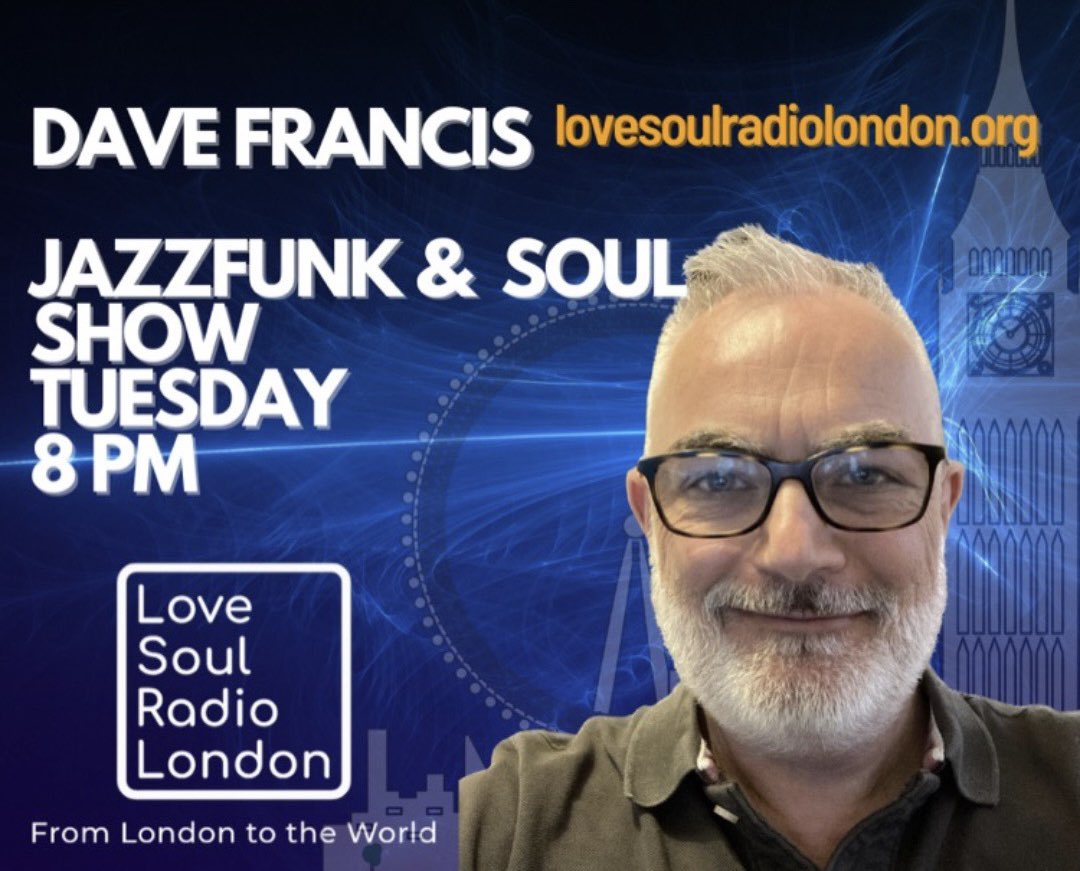 Catch me tonight from 8pm UK time on @soulradiolondon Listen via the website lovesoulradiolondon.org

#jazzfunk #soul #disco #funk #dance #oldschool #oldskool #raregroove #radio #radio #music #britfunk  #thedavefrancisjazzfunkandsoulshow   #funky #groove